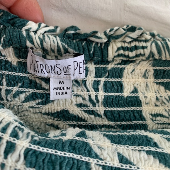 Patrons of Peace Green and White  Smocked Jumpsuit - Picture 7 of 16